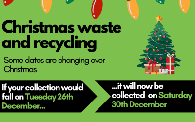 Check your festive waste & recycling calendar as some dates are changing over Christmas
