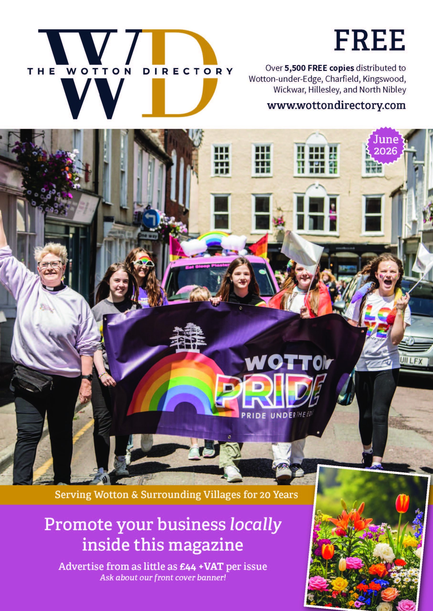 Image of sheep looking at the camera on front cover of Wotton Directory