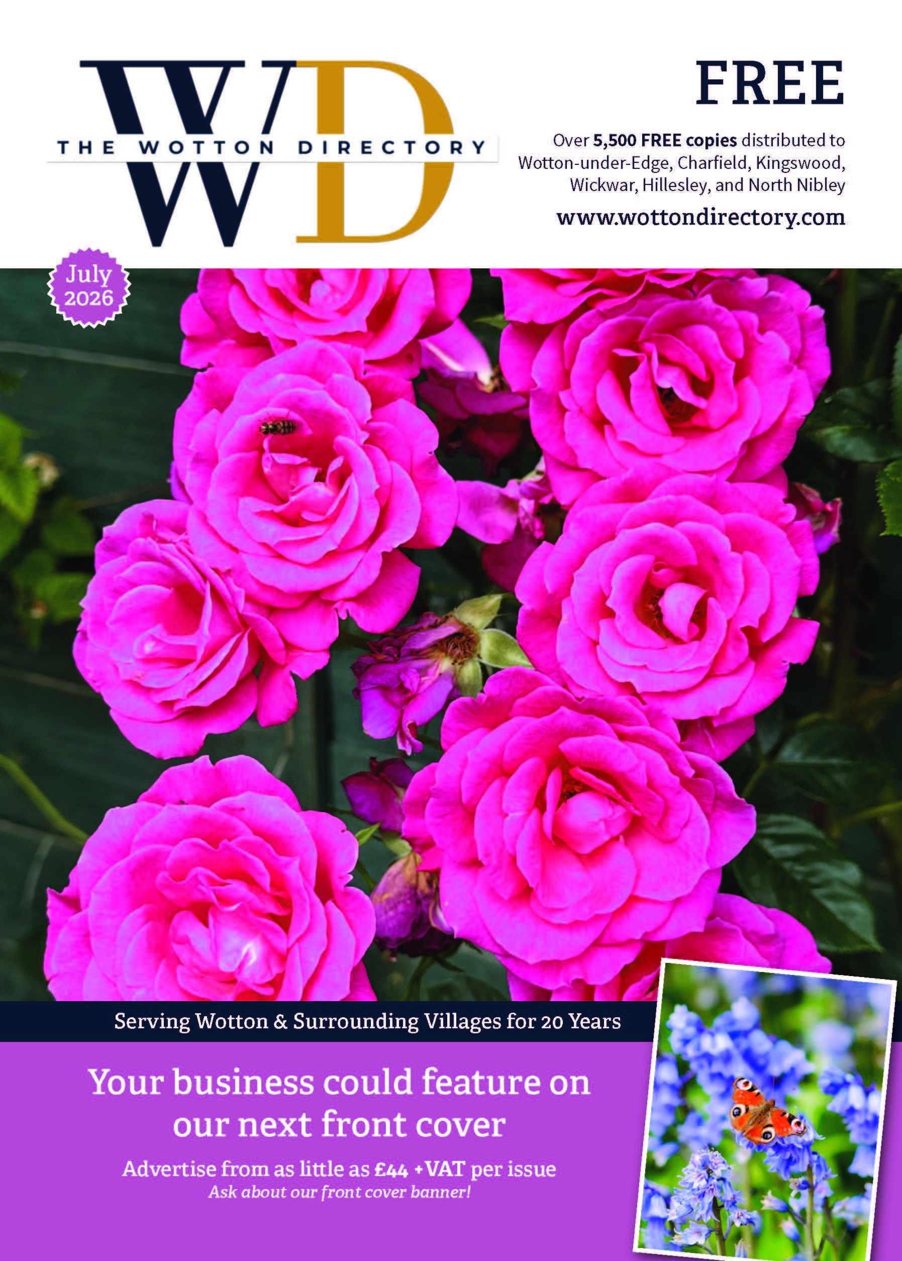 Image of sheep looking at the camera on front cover of Wotton Directory