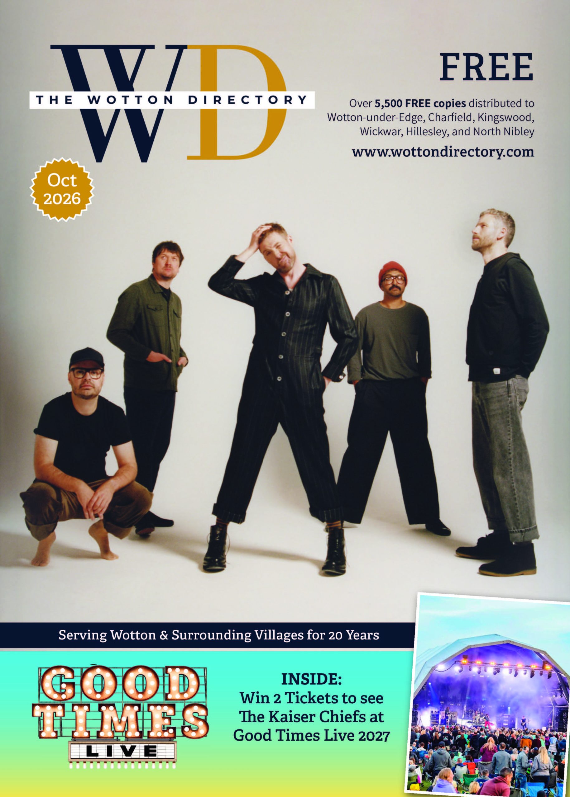 Image of sheep looking at the camera on front cover of Wotton Directory